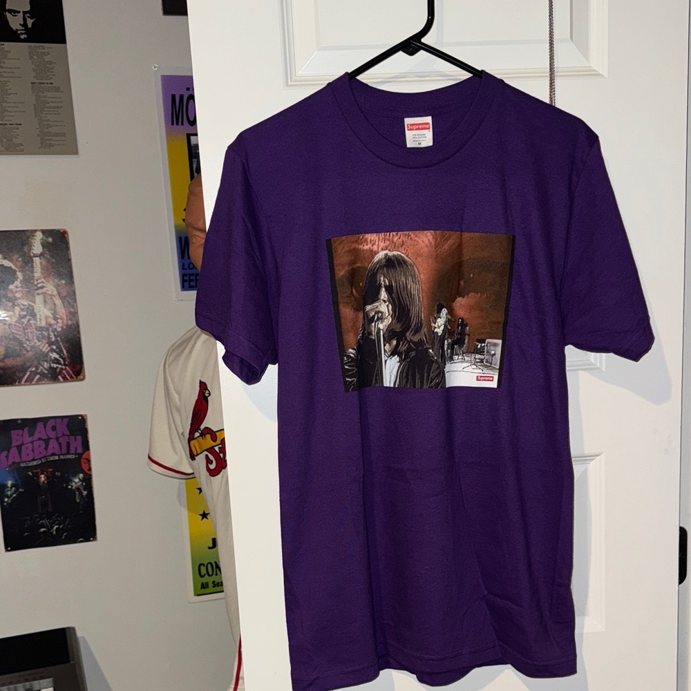 Supreme x Black Sabbath Purple “paranoid” Tee